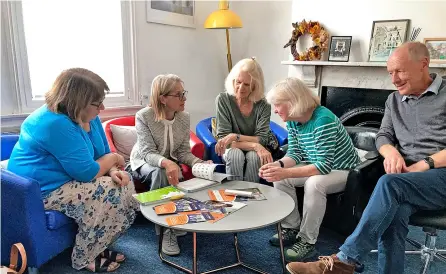  ?? ?? Bath Read Easy volunteers with the city’s MP Wera Hobhouse. Pictured, from left, are: Caroline Cronin, Ms Hobhouse, Juliet O’reilly, Caroline Searle and David Hassard