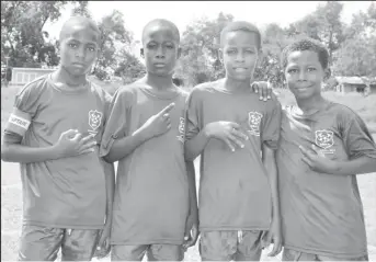  ??  ?? Timehri Scorers: From left to right, Omar Sam, Shaquelle Caleb, Keron Williams and Jaden Tasher.