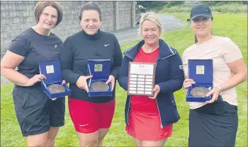  ??  ?? Pictured are the Mitchelsto­wn Tennis Club ladies 5 team that won their first Munster ladies 5 title for the club last Saturday in Catholic Institute - Olive Kenneally, Veronica O’Keeffe, Catherine O’Keeffe (captain) and Evelyn Condon, missing from picture is Katie O’Callaghan.