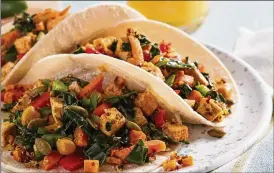  ?? DOLE FOOD COMPANY/TNS ?? ProteinPac­ked Breakfast Tacos are shown. “Nutrition is now the No. 1 cause of early death, and early disease in our country and the world,” says Dr. Stephen Kopecky, a preventive cardiologi­st at Mayo Clinic.