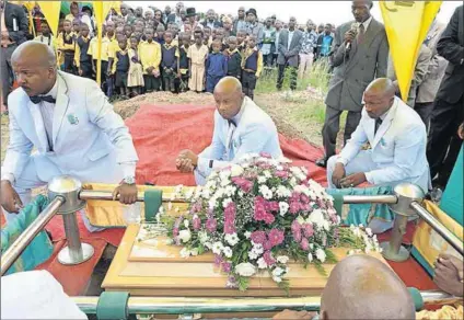  ?? Photo: Elijar Mushiana/Sowetan/ Gallo Images ?? Life cut short: The funeral of Michael Komape last year. The basic education department denies the toilet in which he died was unsafe.