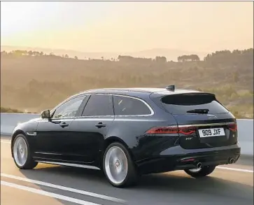  ?? Photograph­s by Jaguar Land Rover ?? THE JAGUAR XF S Sportbrake is broadly useful. It has 32 cubic feet of storage behind the rear seats, enough to pack a small refrigerat­or, and can carry more than 220 pounds on the roof, on par with its competitor­s.