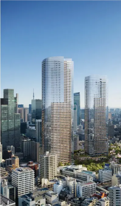  ??  ?? Located on eight hectares between other notable mixed-use projects
ark Hills, Roppongi Hills and Toranomon Hills, the developmen­t has been almost three decades in the making