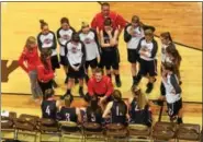  ?? AUSTIN HERTZOG — DIGITAL FIRST MEDIA ?? Boyertown girls basketball team listens to head coach Jason Bieber during a timeout in the second half.