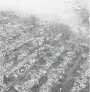  ?? HIGHWAY PATROL VIA EPA-EFE ?? Flames consumed almost everything in their path, including this neighborho­od in Santa Rosa.