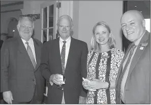  ??  ?? Graham Catlett, Wayne Elliott with his daughter, Caroline Elliott, and Little Rock School Superinten­dent Mike Poore