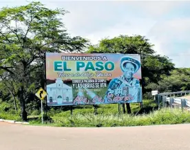  ?? NÉSTOR DE AVILA ?? Valla que anuncia la llegada al Paso, Cesar, donde nació Alejo Durán.