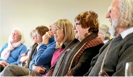  ?? PHOTO: DEREK FLYNN/FAIRFAX NZ ?? The audience enjoys a talk from aat Spy Valley Wines.