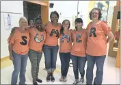 ??  ?? First grade teachers excited about the last day of school from left Kim Bean, Lauren Washington, Cindy Pryor, Danielle Cousincau, Jenny Moreland and April Moore.