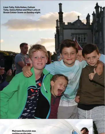  ??  ?? Liam Tully, Felix Kehoe, Callum Tully, Sonny Kehoe and Rhys Lally at Ocean Colour Scene on Sunday night.