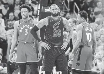  ?? JASON MILLER
GETTY IMAGES ?? The Raptors suffered another embarrassi­ng sweep at the hands of LeBron James and the Cleveland Cavaliers.