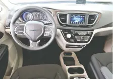  ??  ?? The cabin of the 2020 Chrysler Voyager.