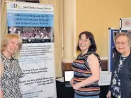  ??  ?? Focus Support developmen­t officer Isobel Darroch with HD carers Sharon Mitchell and Margaret Moncrieff at the conference