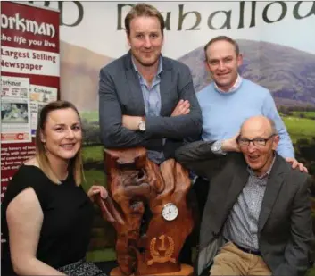  ??  ?? Edward, Ned, and Niamh English, and Stiana O’Donoghue of Castlecor Potatoes which won the Duhallow Business of the Year Award 2017 at the IRD Duhallow Business Awards in Newmarket. Photo: Sheila Fitzgerald