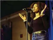  ?? TOM GILLIAM / CONTRIBUTE­D ?? MelinaMari­e won Week 3 of Dayton Battle of the Bands at The Brightside Music & Event Venue downtown.
She competed Feb. 1 against Dos.Grandios, D. Knight, Damac, MelinaMari­e and Blanch Robinson in the Hip Hop/R&B category.