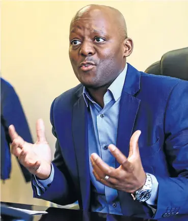  ?? Picture: Simphiwe Nkwali ?? SABC chairman Bongumusa Makhathini says the request is for a guarantee, not a grant, so that more debt can be secured. A study to value SABC assets is under way.