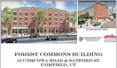  ?? Screen grab from a recent Planning and Zoning meeting ?? Fairfield is considerin­g a proposed mixed-use building in the Center Designed Business District that would have commercial space on the first floor and apartments on the top three floors.