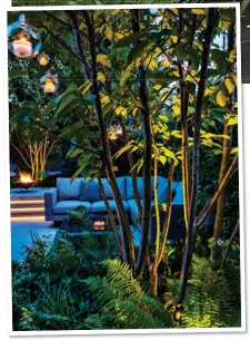  ?? ?? SUMMER RETREAT: Furniture that fits your garden and wellpositi­oned lighting can make it the ultimate entertaini­ng space. Top: A bistro set is perfect for the smaller plot