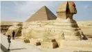  ??  ?? The Khufu pyramid stands behind the Sphinx