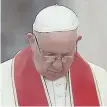  ??  ?? POPE FRANCIS