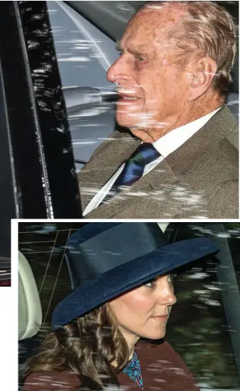  ??  ?? Who’s hat girl? The Duchess of Cambridge also attended the service