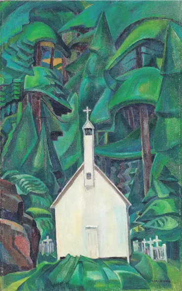  ?? ART GALLERY OF ONTARIO / THE CANADIAN PRESS ?? A 1929 work that Canadian artist Emily Carr exhibited as Indian Church, has been retitled Church in Yuquot Village by the Art Gallery of Ontario.
