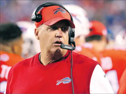  ?? — AP ?? Former Buffalo Bills coach Rex Ryan is a candidate to take over as Kansas City Chiefs defensive coordinato­r.
