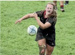  ??  ?? Ariana Bayler, out of the Hamilton Old Boys Rugby Club, selected for the Waikato women’s rugby team.