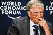  ?? MARKUS SCHREIBER / AP ?? Bill Gates, Co-chair, Bill & Melinda Gates Foundation, attends a news conference Wednesday during the World Economic Forum in Davos, Switzerlan­d.