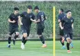  ?? ?? Thai players train for their AFC U23 Asian Cup match against Iraq.