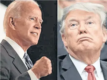  ?? /ARCHIVO ?? A pesar de que Biden (i) tiene ventaja sobre Trump (d) a nivel nacional, las encuestas muestran que la diferencia no es tan grande como se creía.