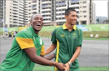  ?? Picture: GAVIN BARKER, BACKPAGEPI­X ?? SEE YOU OVER 100 METRES: Who will be the fastest man in the land? Akani Simbine or Wayde van Niekerk?
