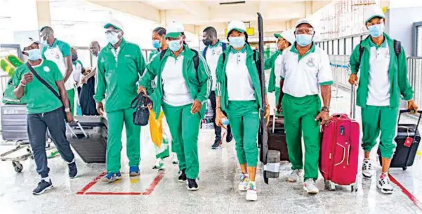  ??  ?? Team Nigeria officials arrive in Japan for the Tokyo 2020 Olympics… yesterday