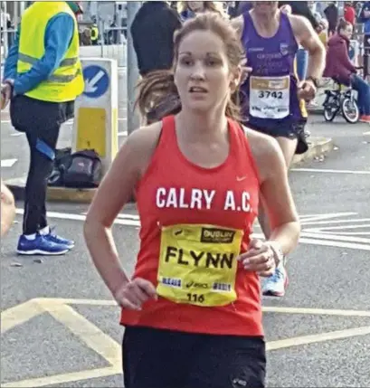  ??  ?? Zola Flynn in action during the Dublin Marathon.