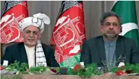  ?? AP file ?? afghan President ashraf Ghani and Prime Minister Shahid Khan abbasi attend the integratio­n ceremony of taPI pipeline in herat, afghanista­n, last month. —