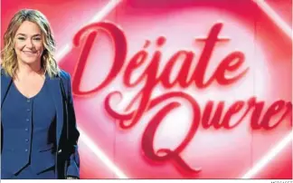  ?? MEDIASET ?? Toñi Moreno en el plató de su actual programa en Telecinco, ‘Déjate querer’.