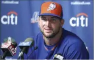  ?? LUIS M. ALVAREZ — THE ASSOCIATED PRESS FILE ?? The New York Mets say they are sending Tebow to the Arizona Fall League after cutting short their instructio­nal league Tuesday because Florida Gov. Rick Scott has declared a state of emergency with Hurricane Matthew approachin­g.