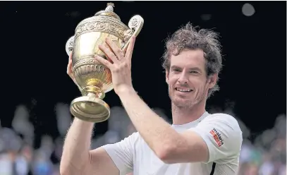  ?? REUTERS ?? Andy Murray celebrates winning the 2016 Wimbledon title.