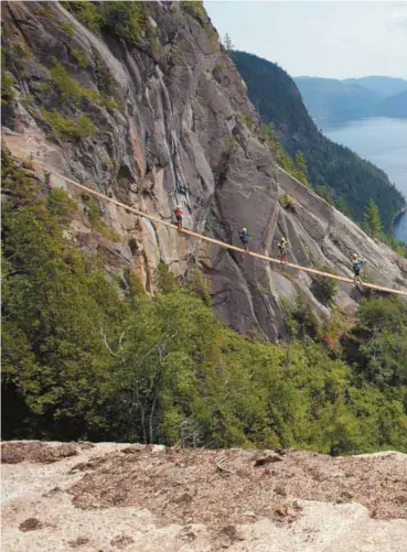  ?? BORAN RICHARD SEPAQ ?? La Via ferrata des Géants, au Saguenay, est un circuit de six heures en tout.