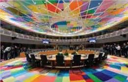  ?? FOTO AFP ?? De top vond plaats in het gloednieuw­e Europagebo­uw in Brussel.