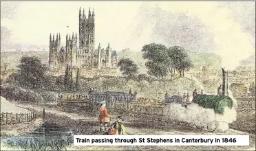  ?? ?? Train passing through St Stephens in Canterbury in 1846