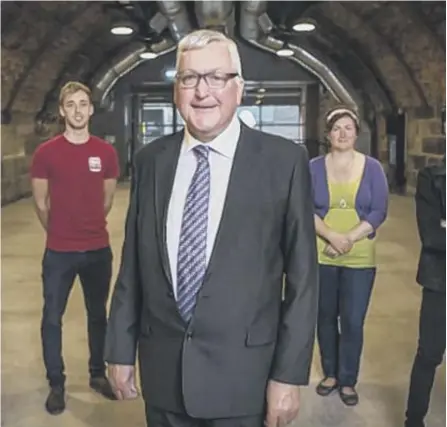  ??  ?? Cabinet Secretary for Rural Economy, Fergus Ewing, with young Scottish Food &amp; Drink Fortnight ambassador­s. Picture: SF&amp;D