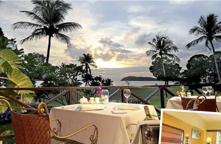  ??  ?? Above: Good food and beautiful view at the Sunset Terrace at Holiday Villa Beach Resort & Spa, Langkawi. Right: All hotel vouchers offer accommodat­ion in a Superior room and come with buffet breakfast.