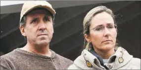  ?? AP Photo / Jessica Hill ?? Neil Heslin and Scarlett Lewis, parents of slain Sandy Hook first-grader Jesse Lewis, who sued Newtown and the Newtown Board of Education.