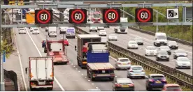  ??  ?? SIGN OF THE TIMES: Speed camera warning on a smart section of the M1