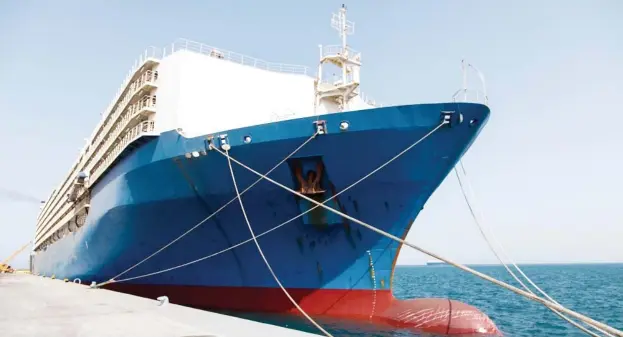  ??  ?? النقل البحري أحد أهم وسائل نقل المواشي من الخارج إلى المملكة.