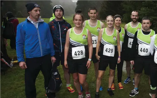  ??  ?? The Inbhear Mor A.C. team at the Wicklow Cross Country Championsh­ips in Avondale House, Rathdrum.