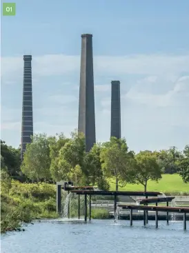  ??  ?? 01 01
Historic brick kilns, grasscover­ed slopes and an innovative water re-use scheme characteri­ze Sydney Park – a constructe­d ecology on a former landfill. Photo: Ethan Rohloff