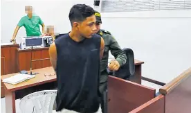  ?? EL HERALDO ?? Jainer José Gutiérrez Tafur, de 20 años, durante la audiencia de ayer en el CSJ.