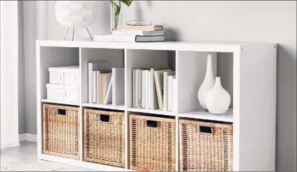  ?? Courtesy of IKEA / Washington Post News Service ?? IKEA'S Kallax shelf units are versatile, simple and affordable, and are available in various sizes and multiple shades of brown, gray and white.